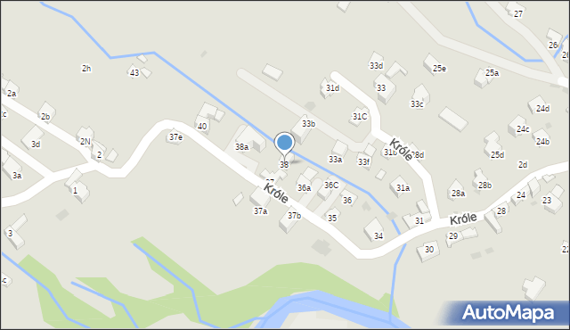 Zakopane, Króle, 38, mapa Zakopanego