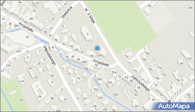 Zakopane, Krupówki, 71a, mapa Zakopanego