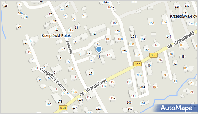 Zakopane, Krzeptowskiego Józefa, przewodnika, 8, mapa Zakopanego