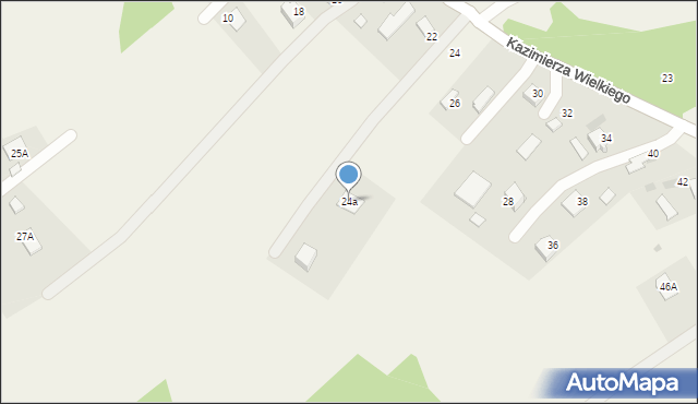 Zalasowa, Króla Kazimierza Wielkiego, 24a, mapa Zalasowa