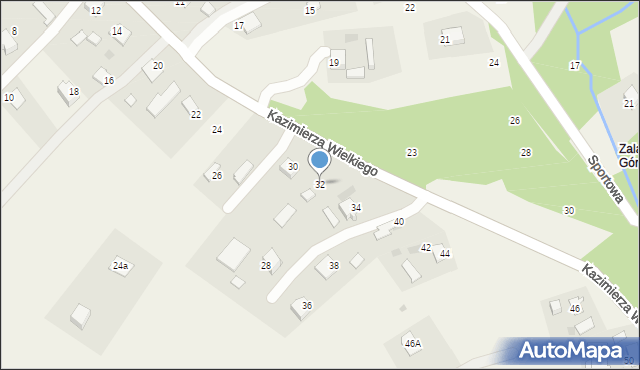Zalasowa, Króla Kazimierza Wielkiego, 32, mapa Zalasowa