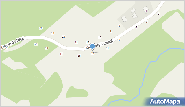 Zalasowa, Królowej Jadwigi, 13, mapa Zalasowa