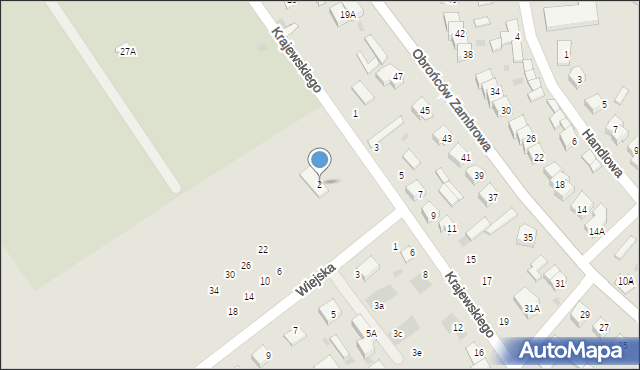 Zambrów, Krajewskiego Marcina, ks., 2, mapa Zambrów