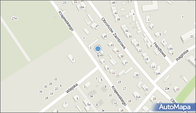 Zambrów, Krajewskiego Marcina, ks., 5, mapa Zambrów