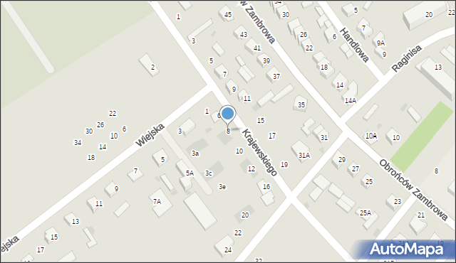 Zambrów, Krajewskiego Marcina, ks., 8, mapa Zambrów