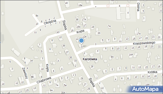 Zamość, Kraszewskiego Józefa Ignacego, 1, mapa Zamościa