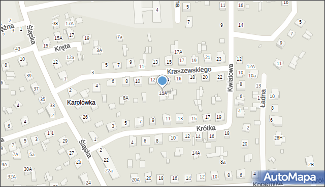 Zamość, Kraszewskiego Józefa Ignacego, 14A, mapa Zamościa