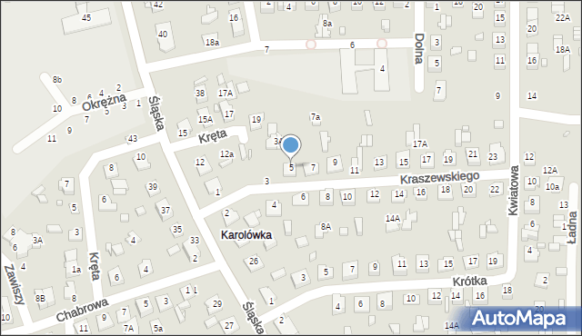 Zamość, Kraszewskiego Józefa Ignacego, 5, mapa Zamościa