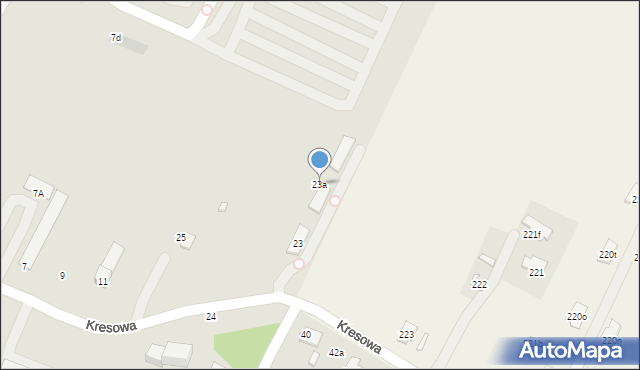 Zamość, Kresowa, 23a, mapa Zamościa