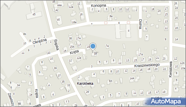 Zamość, Kręta, 21, mapa Zamościa