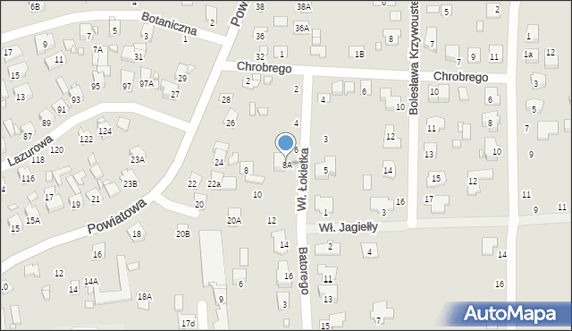 Zamość, Króla Władysława Łokietka, 8A, mapa Zamościa