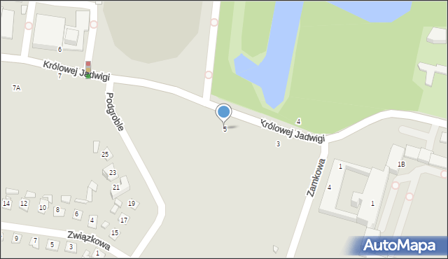 Zamość, Królowej Jadwigi, 5, mapa Zamościa