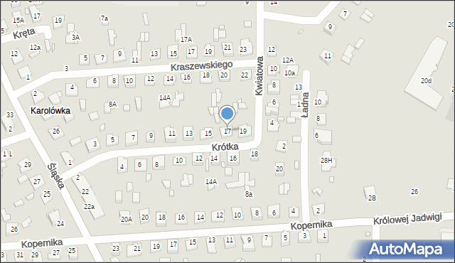 Zamość, Krótka, 17, mapa Zamościa