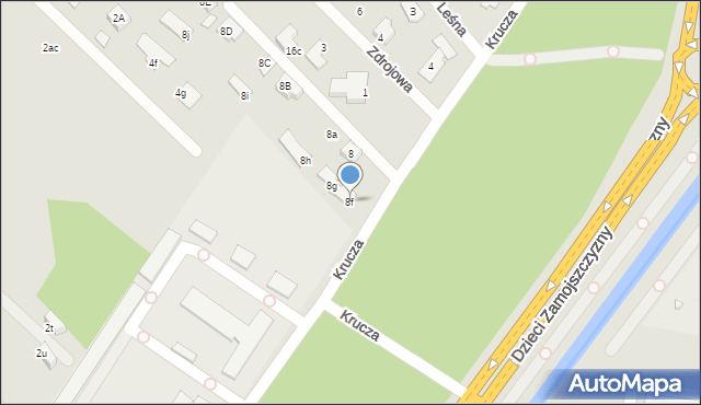 Zamość, Krucza, 8f, mapa Zamościa