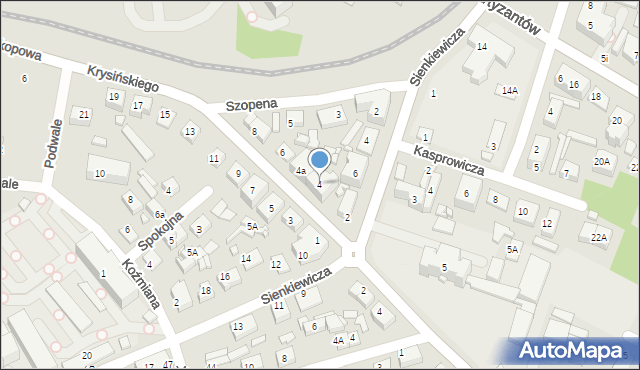 Zamość, Krysińskiego Jana, płk., 4, mapa Zamościa