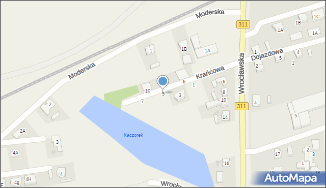 Zamysłowo, Krańcowa, 5, mapa Zamysłowo