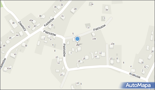 Żarki, Krakusa, 18a, mapa Żarki
