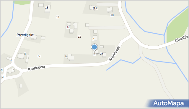 Żarki, Krańcowa, 4, mapa Żarki