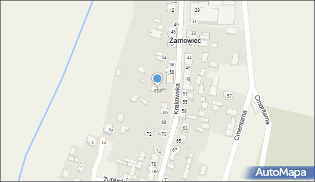 Żarnowiec, Krakowska, 62A, mapa Żarnowiec