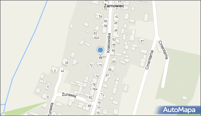 Żarnowiec, Krakowska, 68, mapa Żarnowiec