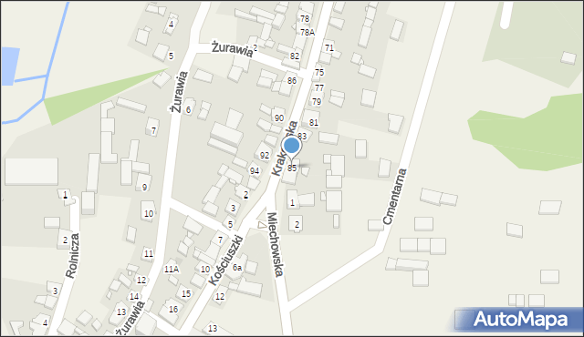 Żarnowiec, Krakowska, 85, mapa Żarnowiec