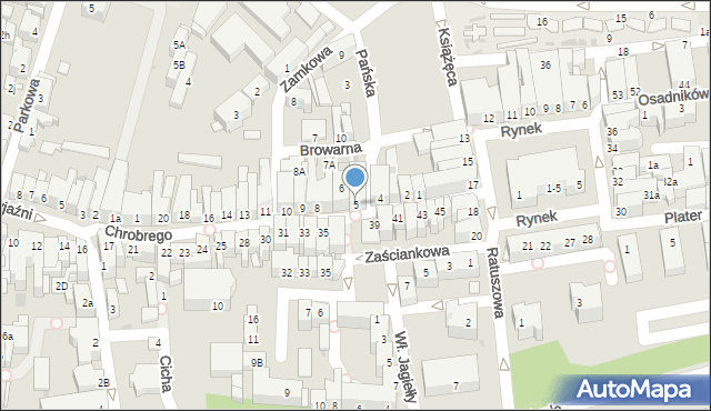 Żary, Króla Bolesława Chrobrego, 5, mapa Żary