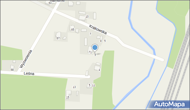 Zarzecze, Krakowska, 3, mapa Zarzecze