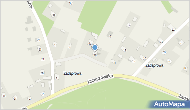 Zarzecze, Krzeszowska, 6a, mapa Zarzecze