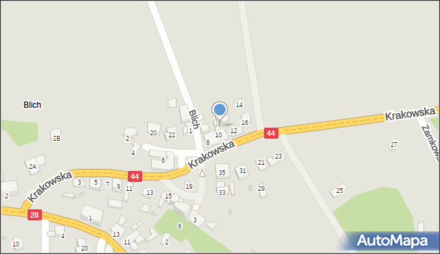 Zator, Krakowska, 10a, mapa Zator