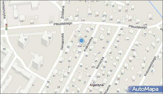 Zawiercie, Krakowska, 45, mapa Zawiercie