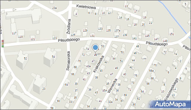 Zawiercie, Krakowska, 49, mapa Zawiercie