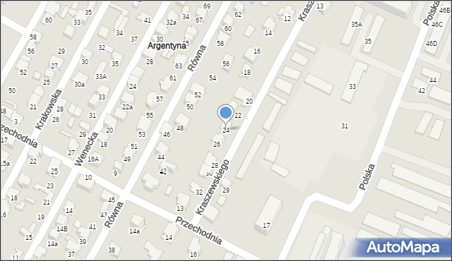 Zawiercie, Kraszewskiego Józefa Ignacego, 24, mapa Zawiercie