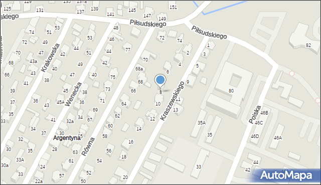 Zawiercie, Kraszewskiego Józefa Ignacego, 8, mapa Zawiercie