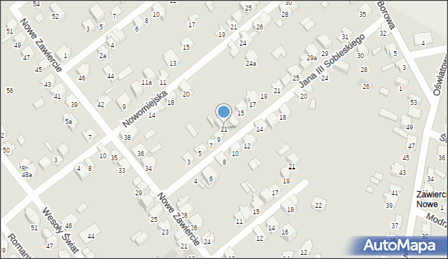 Zawiercie, Króla Jana III Sobieskiego, 11, mapa Zawiercie