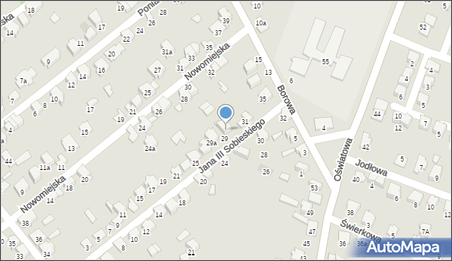 Zawiercie, Króla Jana III Sobieskiego, 29b, mapa Zawiercie