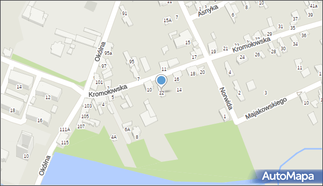 Zawiercie, Kromołowska, 12, mapa Zawiercie