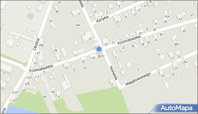 Zawiercie, Kromołowska, 20, mapa Zawiercie