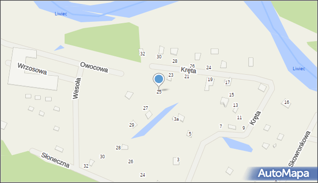 Zawiszyn, Kręta, 25, mapa Zawiszyn