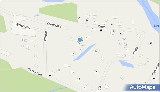 Zawiszyn, Kręta, 27, mapa Zawiszyn