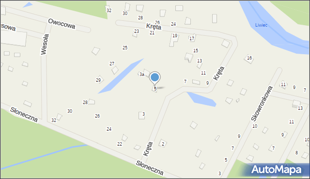 Zawiszyn, Kręta, 5, mapa Zawiszyn