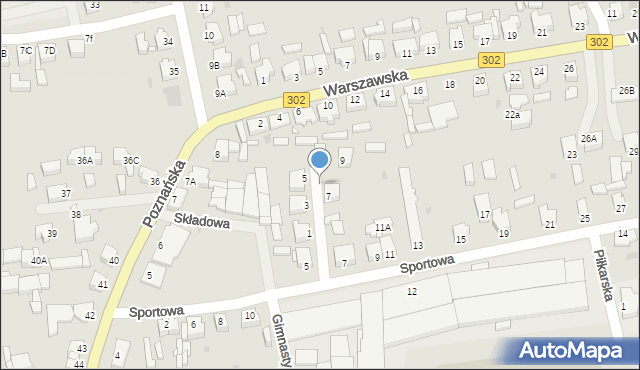 Zbąszyń, Krakowska, 5a, mapa Zbąszyń