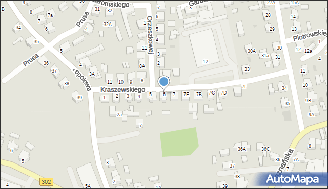 Zbąszyń, Kraszewskiego, 6, mapa Zbąszyń