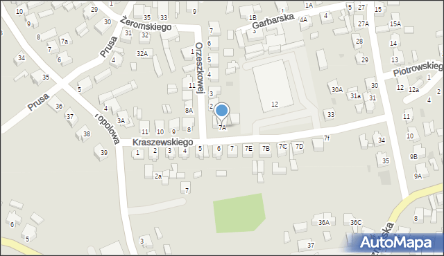 Zbąszyń, Kraszewskiego, 7A, mapa Zbąszyń