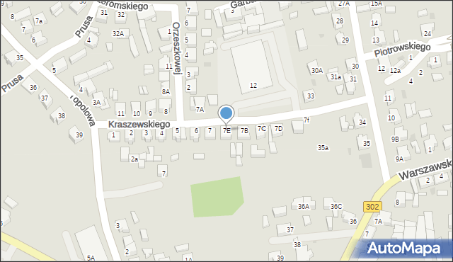 Zbąszyń, Kraszewskiego, 7E, mapa Zbąszyń