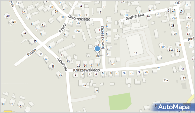 Zbąszyń, Kraszewskiego, 8A, mapa Zbąszyń