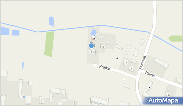 Zbuczyn, Krótka, 8, mapa Zbuczyn