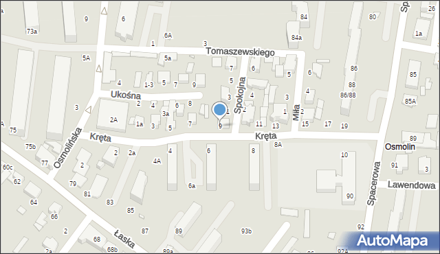 Zduńska Wola, Kręta, 9, mapa Zduńska Wola