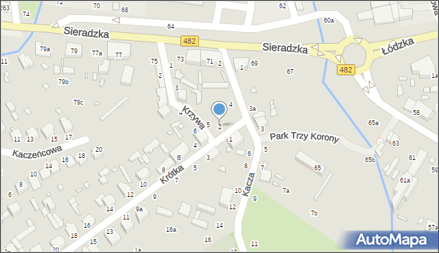 Zduńska Wola, Krótka, 2, mapa Zduńska Wola