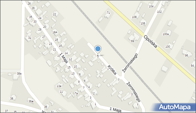 Żędowice, Krótka, 5, mapa Żędowice