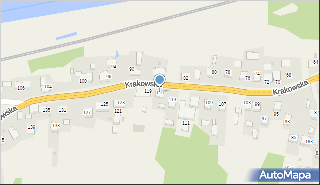 Zelczyna, Krakowska, 115, mapa Zelczyna